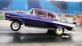 TO HELL AND BACK! SINISTER &#39;57 CHEVY GASSER! STREET LEGAL WHEELSTANDER!