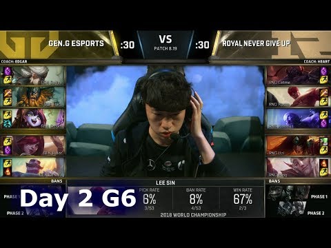 GEN vs RNG | Day 2 Group Stage S8 LoL Worlds 2018 | Gen.G vs Royal Never Give Up