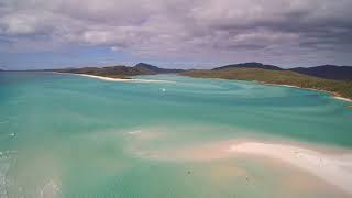 Aerial drone view of Whitehaven Beach