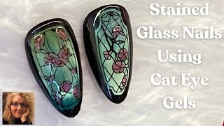 Stained Glass Nails Using Fabulous Born Pretty Cat Eye Gels And Stamping