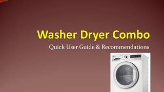Using Electrolux Washer Dryer Combo
