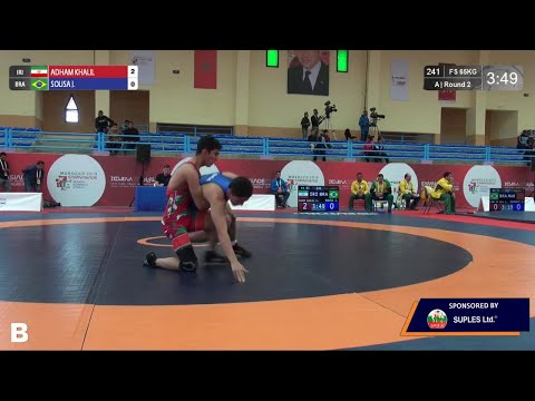 Round 2 FS - 65 kg: S. ADHAM KHALIL (IRI) v. J. SOUSA (BRA)