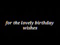 Birthday Thanks Wishes ️status Tamil