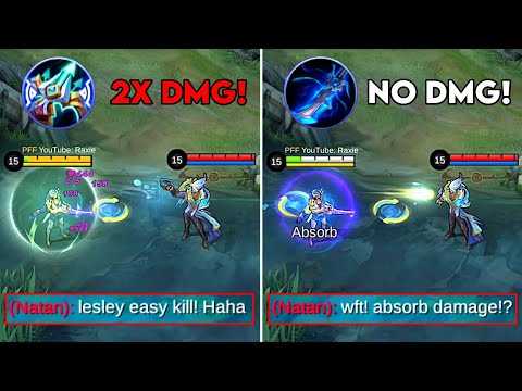 NO DAMAGE!! LESLEY BEST BUILDS & EMBLEMS AGAINST UNCOUNTERABLE NATAN BASIC HIT MAGIC DAMAGE!! - MLBB