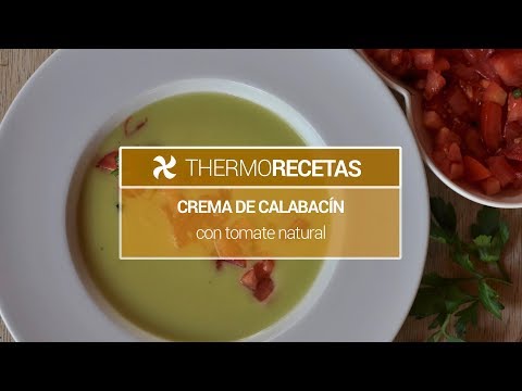 Crema de calabacín con tomate natural