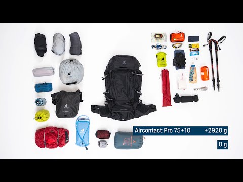 So packst du für eine Trekkingtour mit dem Aircontact Pro von deuter