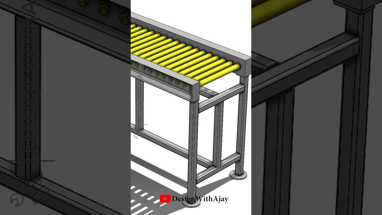 How to design a Roller Conveyor  #365  #designwithajay #3d  #cad