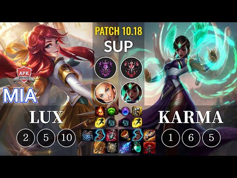 APK Mia Lux vs Karma Sup - KR Patch 10.18
