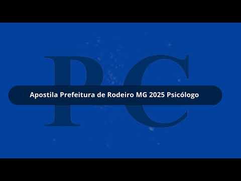 Apostila Prefeitura de Rodeiro MG 2025 Psicólogo
