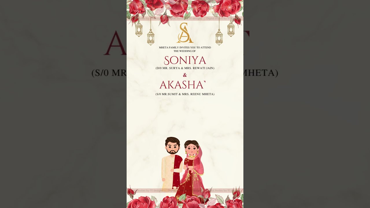 Pastel Pink Floral Wedding Invitation