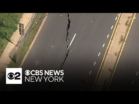 Mystery surrounds long crack in in Woodbridge, N.J. road