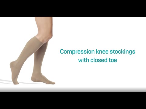 How to put on compression knee stockings with closed toe