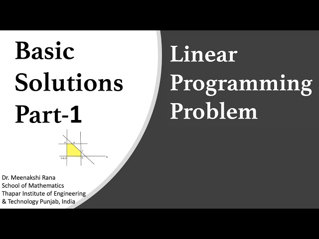Understanding Basic Solutions in Linear Programming: A Comprehensive ...