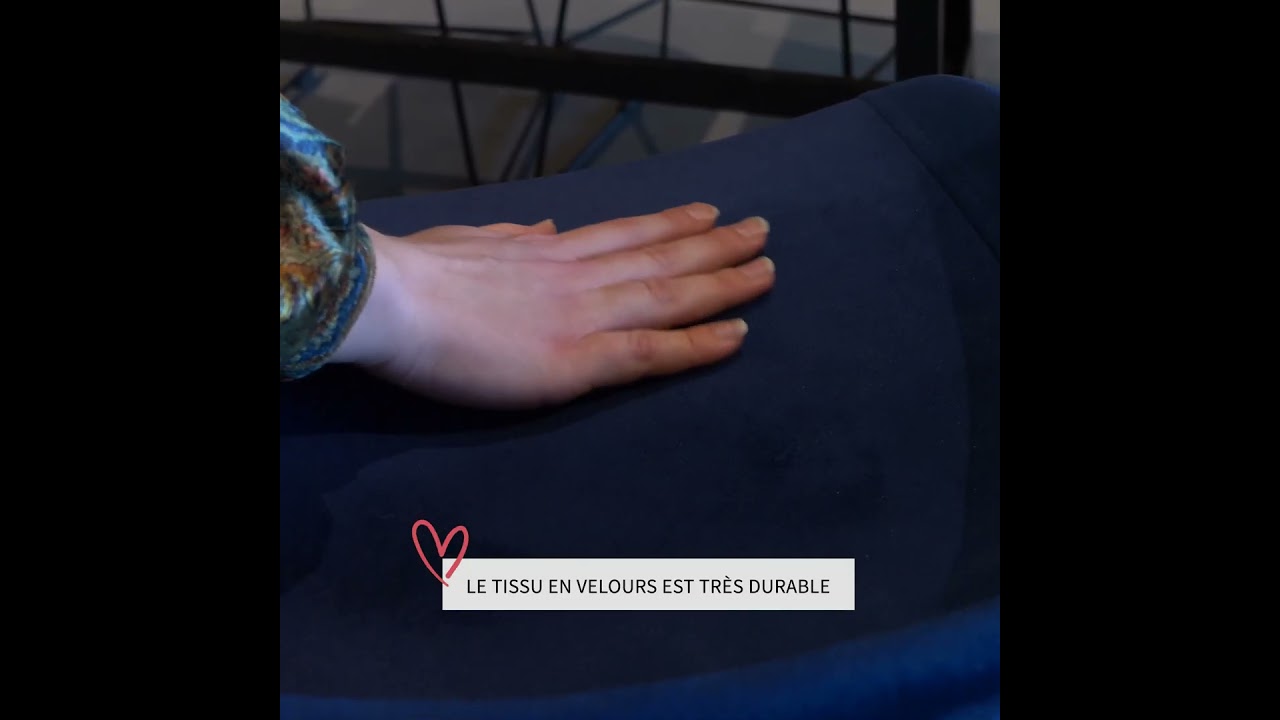 Tabouret de bar velours Oslo noir 66 cm