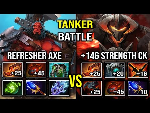 BRUTAL TANKER WAR +146 Strength Chaos Knight Vs Raid Boss Heart of Tarrasque & Refresher Axe DotA 2