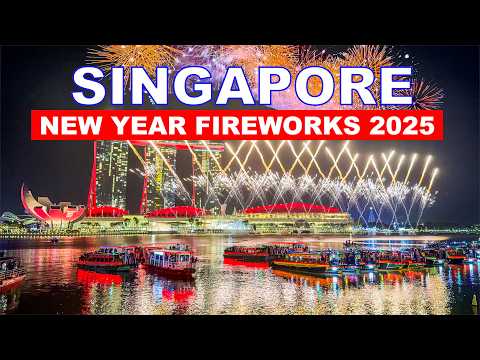 4K 🇸🇬 Singapore New Year Fireworks 2025 | Most Beautiful Non-Stop Fireworks of Singapore🎆🎇🥳