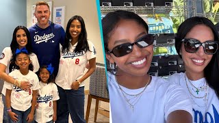 Vanessa Bryant, Natalia, Bianka, and Capri Honor Kobe Bryant at Dodgers’ Bobblehead Night.