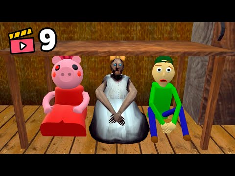 Granny, Baldi, Piggy vs Zombie - funny horror school animation (Compilation #9)