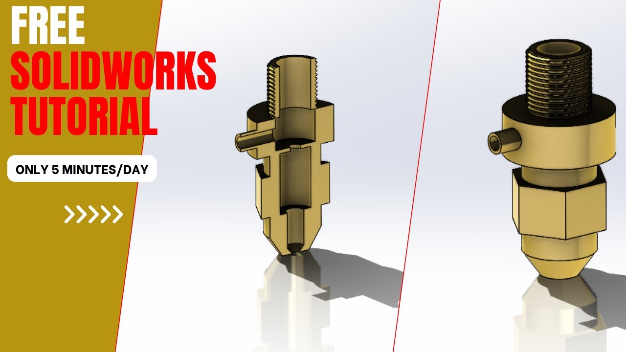 Solidworks Tutorial From ZERO (Lesson19) 👀 Spray Nozzle