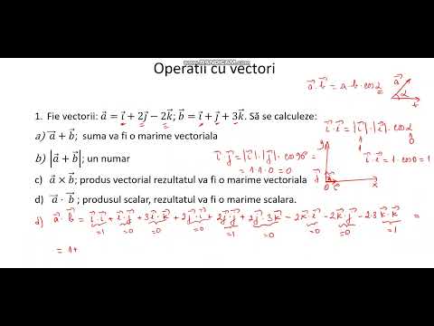 Operatii cu vectori produsul scalar
