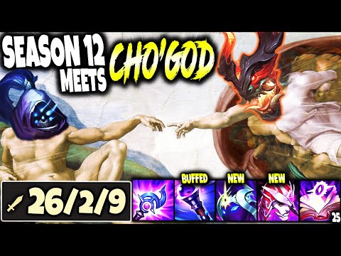 Season 12 Meets My NEW CHO'GOD Build in a 3v5 INSANE GAME 🔥 LoL Cho'Gath Preseason 12 PBE Gameplay