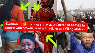 Download lagu Ewoooo ‼️🙆 Judy Austin cháséd and béàtén to stûpór broken head with sticks at filling station  mp3