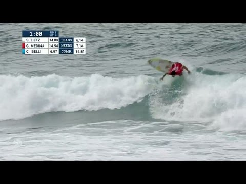 Gabriel Medina Blasts Lip in Round 1 Comeback