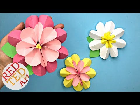 Easy Paper Flower DIY - 3D Spring Flowers DIY - Making Paper Flowers Step By Step