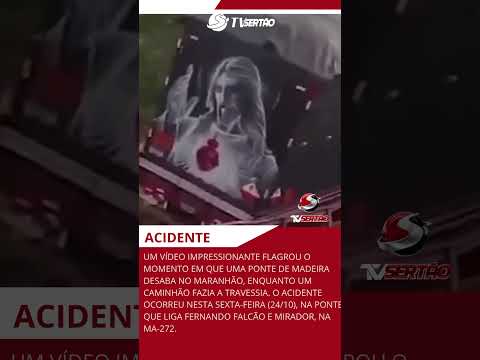 Ponte de madeira desaba e caminhão cai no rio em rodovia do Maranhão