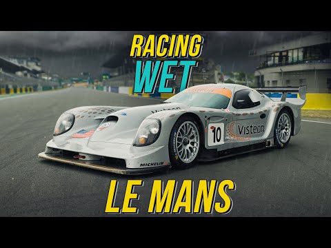 Onboard: Panoz Esperante GTR-1 racing wet Le Mans - HQ brutal V8 sound