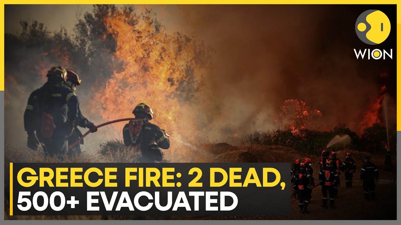 Greece Wildfires: Two Dead, Hundreds Evacuated As Twin Fires Ravage Salamina | WION