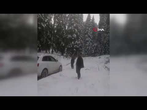 Bartın’ın yaylalarına mevsimin ilk karı düştü ❄️