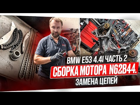 Будни BMW E53 4.4i Серия 2. Cборка мотора N62B44. Замена цепей. Первый запуск