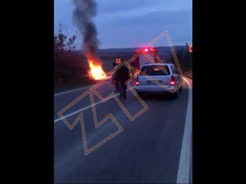 Masina in flacari  in localitatea Drighiu