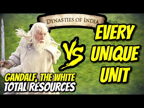 GANDALF, THE WHITE vs EVERY UNIQUE UNIT (Total Resources) | AoE II: DE