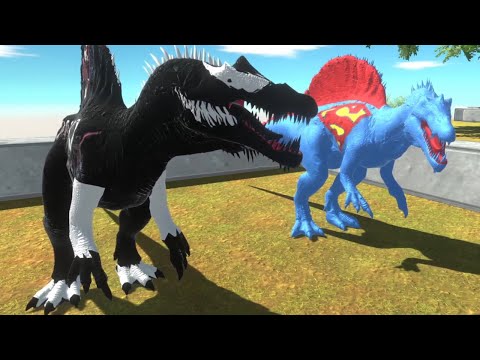 VENOM SUPERMAN SPINOSAURUS TEAM DEATH RUN - Animal Revolt Battle SImulator