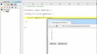 Append/Add and Remove HTML Elements: jQuery