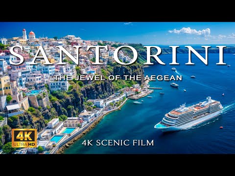 [4K] Santorini Escape 2025 🇬🇷 Aegean Paradise Scenic Aerial 4K UHD | Azure Escape 4K
