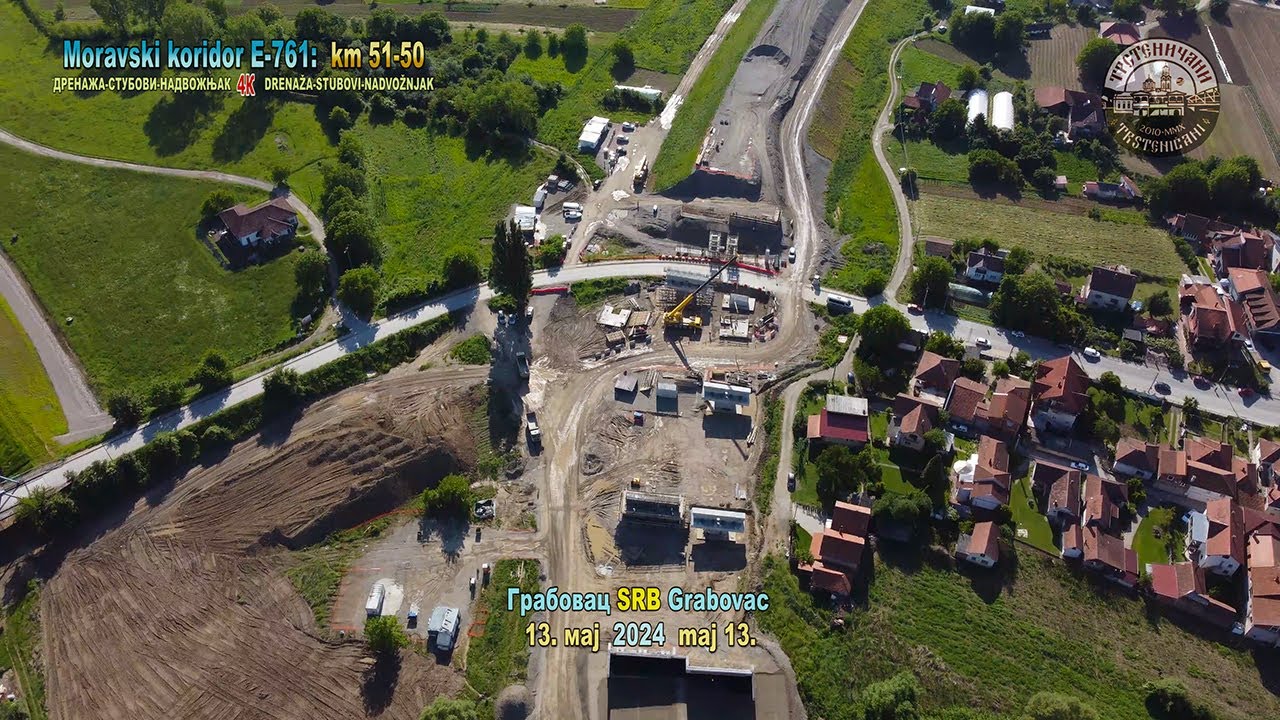 MORAVSKI KORIDOR E-761 km 51-50: DRENAŽA-STUBOVI-NADVOŽNJACI Grabovac, 11/13. maj 2024.