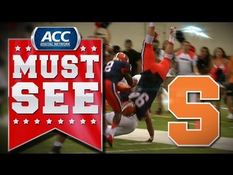 ACC Must See Moment | Syracuse's Robert Welsh Picks it Off and Gets Upended | ACCDigitalNetwork