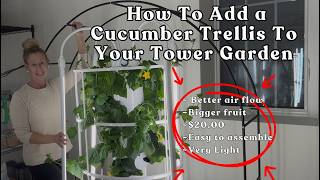How To Add a Cucumber Trellis To Your #towergarden for Bigger #cucumbers on Your #hydroponicgarden