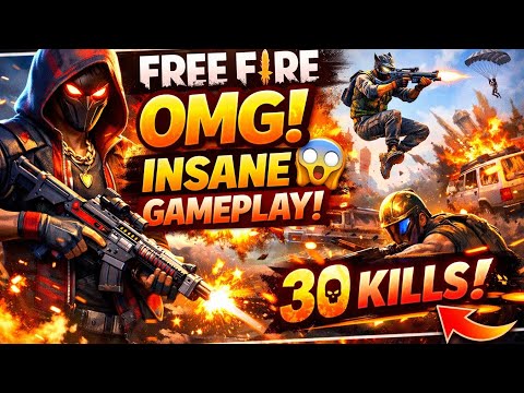 OMG ☠️🔥☠️!! INSANE 😱😱GAMEPLAY 30 😱 KILLS !! FREE FIRE | LIKE SHARE AND SUBSCRIBE 😉😉