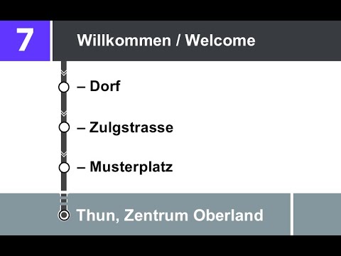 STI Ansagen » 7 Steffisburg, Kirche — Thun, Zentrum Oberland | Tangentiallinie | SLBahnen
