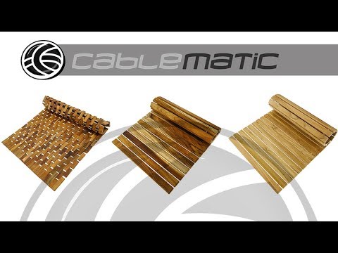 Tarima alfombra para ducha y baño enrollable 75 x 50 cm de madera de teca  certificada - Cablematic