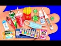 14 ACTUAL DIY MINIATURE REALISTIC FOOD AND DRINKS FOR DOLLHOUSE BARBIE