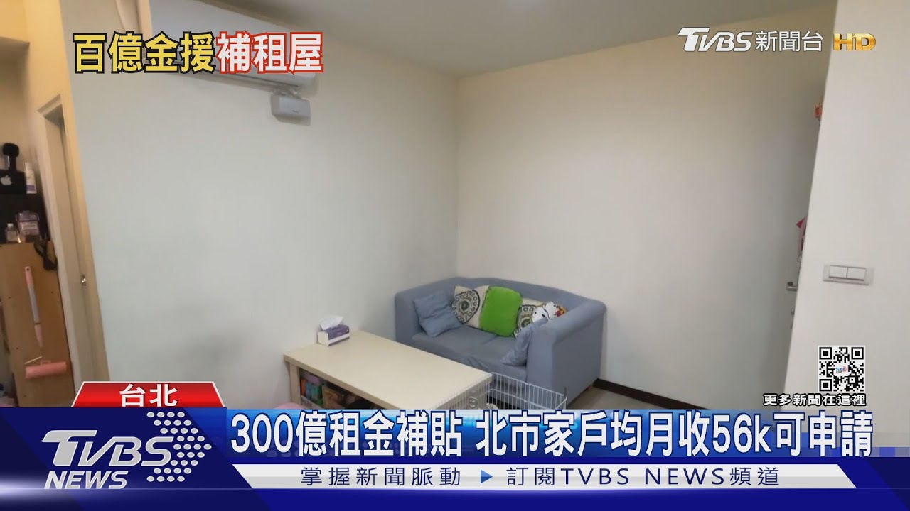 300億租金補貼 北市家戶均月收56k可申請