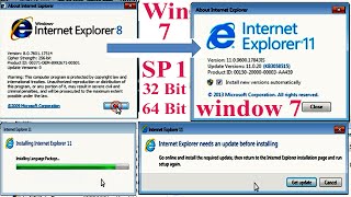 How to install Internet Explorer 11 in window 7 internet explorer needs an update before installing