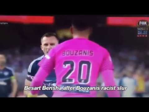 Besart Berisha reaction after Dean Bouzanis racist slur