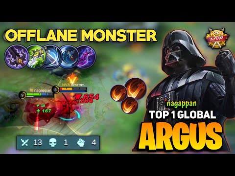Offlane Monster! Argus Best Build 2021 [ Top 1 Global Argus Gameplay ] By Nagappan - Mobile Legends