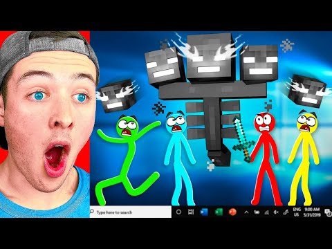 Reacting to the MOST INTENSE Minecraft Animations! (WITHER BATTLE)